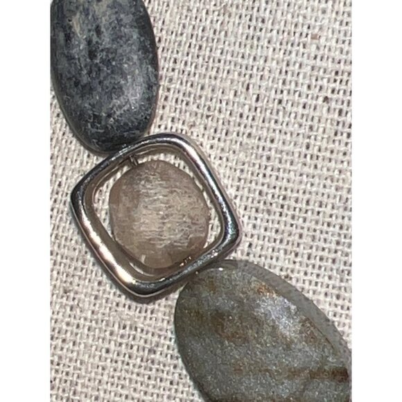 Stone And Cat Eye Necklace -- 18" - Picture 4 of 9